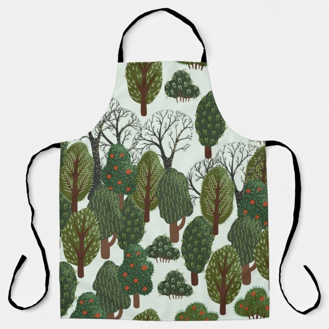 Seamless pattern, green forest with different tree schürze (Vorderseite)