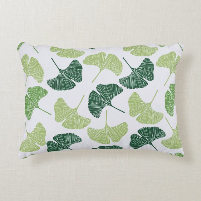 Seamless pattern Green ginkgo biloba  Dekokissen (Vorderseite)