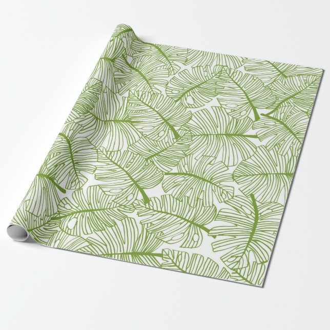 Seamless pattern Monstera leaves background. Flora Geschenkpapier (Ungerollt)