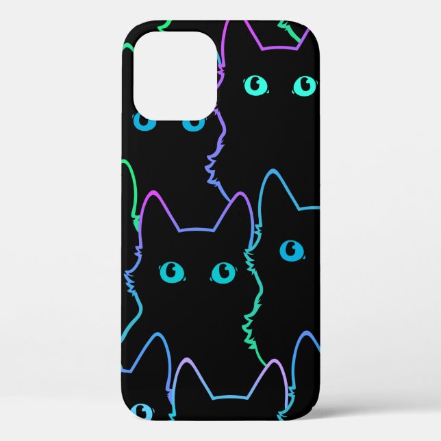 seamless pattern of cute cat silhouettespattern,se Case-Mate iPhone hülle (Rückseite)
