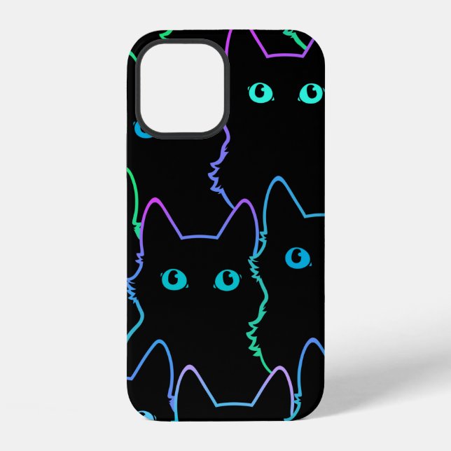 seamless pattern of cute cat silhouettespattern,se iPhone hülle (Rückseite)