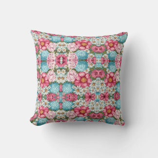  Seamless pattern of pink, blue, and white hydrang Kissen