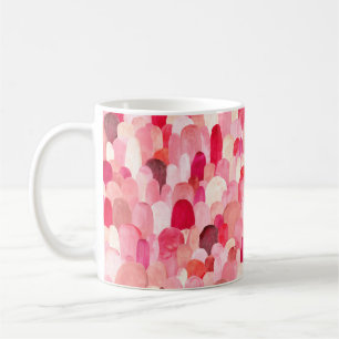 Seamless pattern of pink, red and beige spots. Wat Kaffeetasse