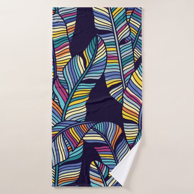Seamless pattern of Tropical palms leaves Badehandtuch (Badehandtuch)