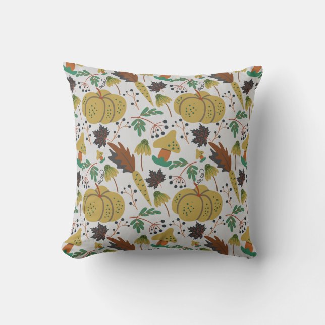 Seamless pattern of tropical pumpkins and carrots kissen (Vorderseite)