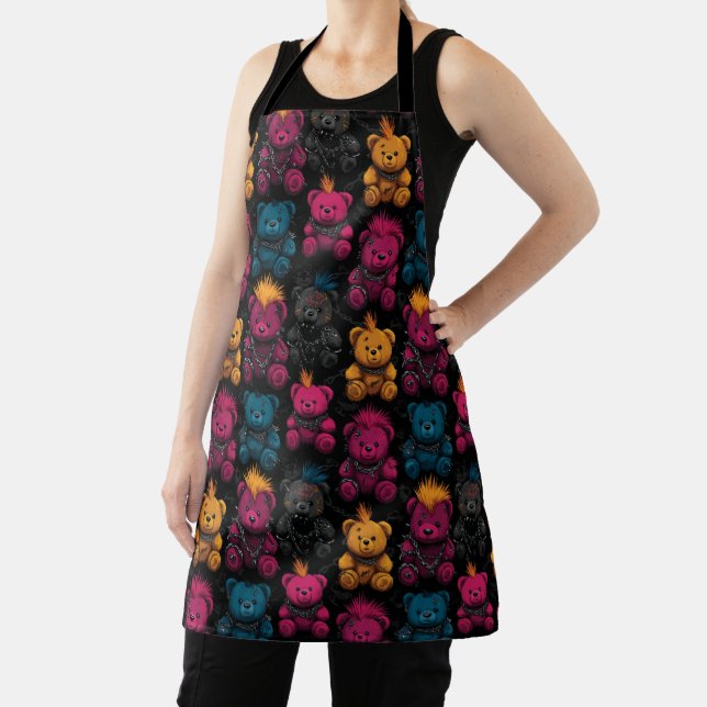 Seamless Pattern Rebellis Punk Rock Teddies Schürze (InSitu)