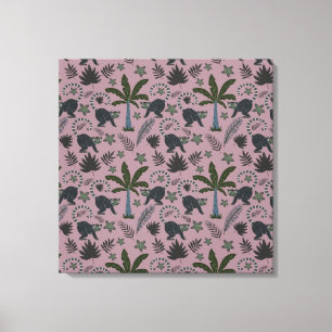 Seamless pattern Tropical animals monkey jumping Leinwanddruck