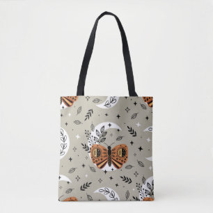 seamless pattern with bohemian butterfly on the mo