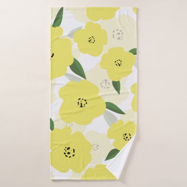 Seamless pattern with bright yellow flowers backgr badehandtuch (Badehandtuch)