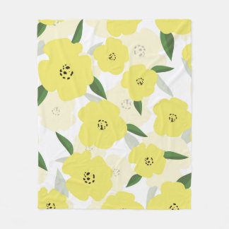 Seamless pattern with bright yellow flowers backgr fleecedecke