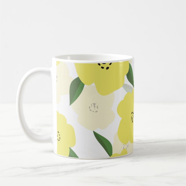 Seamless pattern with bright yellow flowers backgr kaffeetasse (Links)