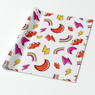 Seamless pattern with cloud lightning bolt rainbow geschenkpapier