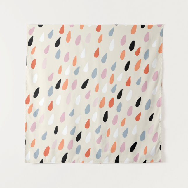 Seamless pattern with colorful hand drawdrops stai wandteppich (Vorderseite)