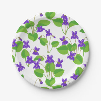 seamless pattern with dog-violet flowers pappteller