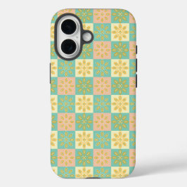 Seamless pattern with geometric floral motifs iPhone 16 hülle