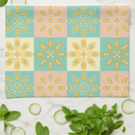 Seamless pattern with geometric floral motifs geschirrtuch