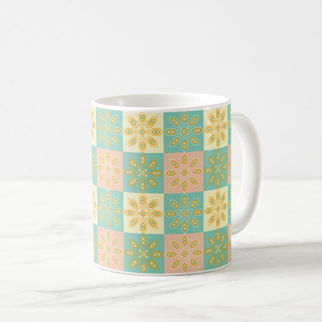 Seamless pattern with geometric floral motifs kaffeetasse (VorderseiteRechts)