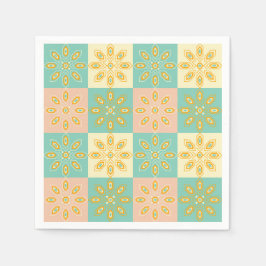 Seamless pattern with geometric floral motifs serviette