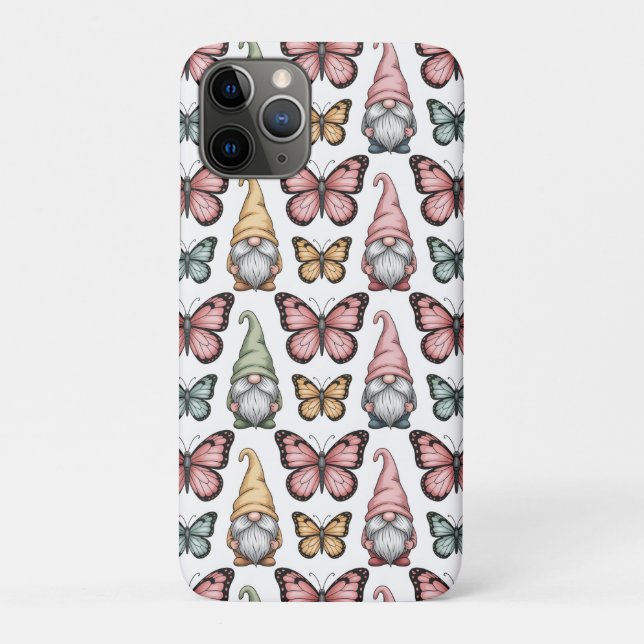 Seamless Pattern with Gnomes and Butterflies Case-Mate iPhone Hülle (Rückseite)