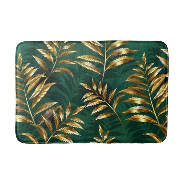Seamless pattern with golden ferns badematte (Vorderseite)