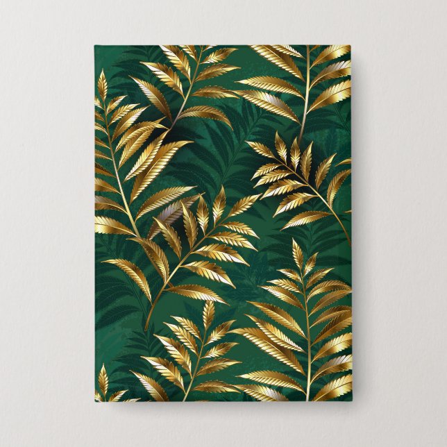 Seamless pattern with golden ferns button (Vorderseite)