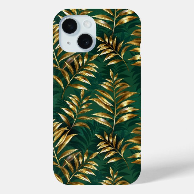 Seamless pattern with golden ferns Case-Mate iPhone hülle (Rückseite)