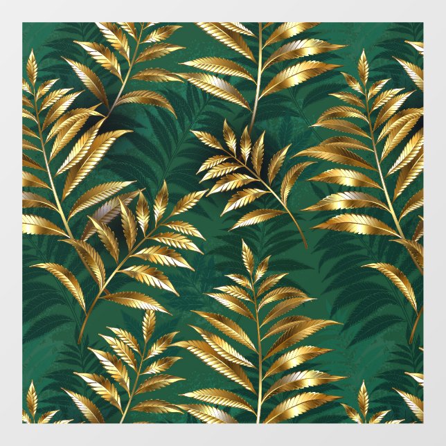 Seamless pattern with golden ferns fensteraufkleber (Blatt)
