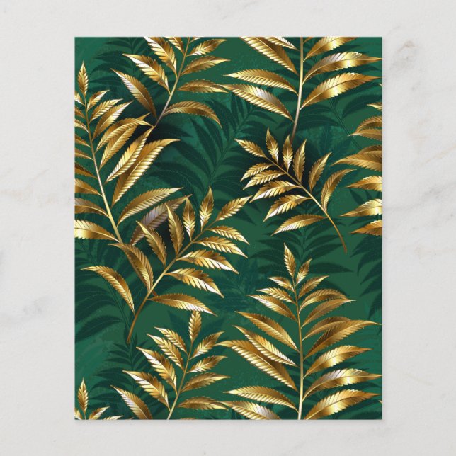 Seamless pattern with golden ferns flyer (Vorne)
