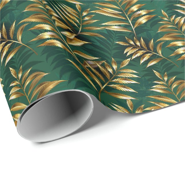 Seamless pattern with golden ferns geschenkpapier (Rolleneckpunkt)