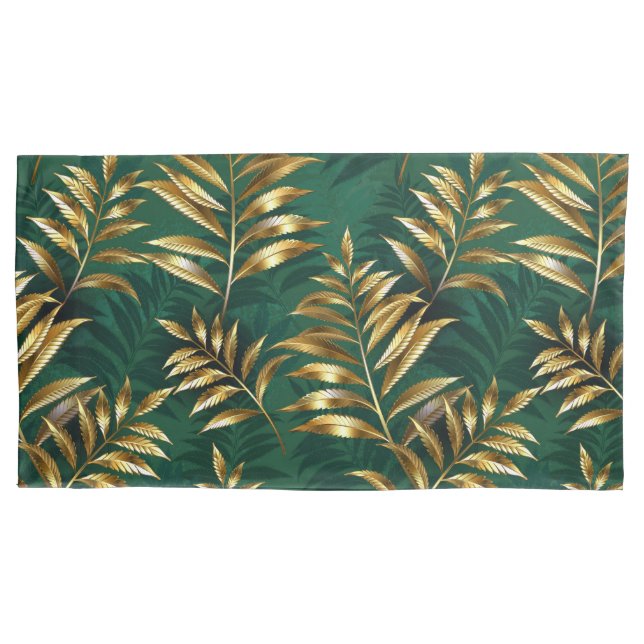 Seamless pattern with golden ferns kissenbezug (Vorderseite-Links)