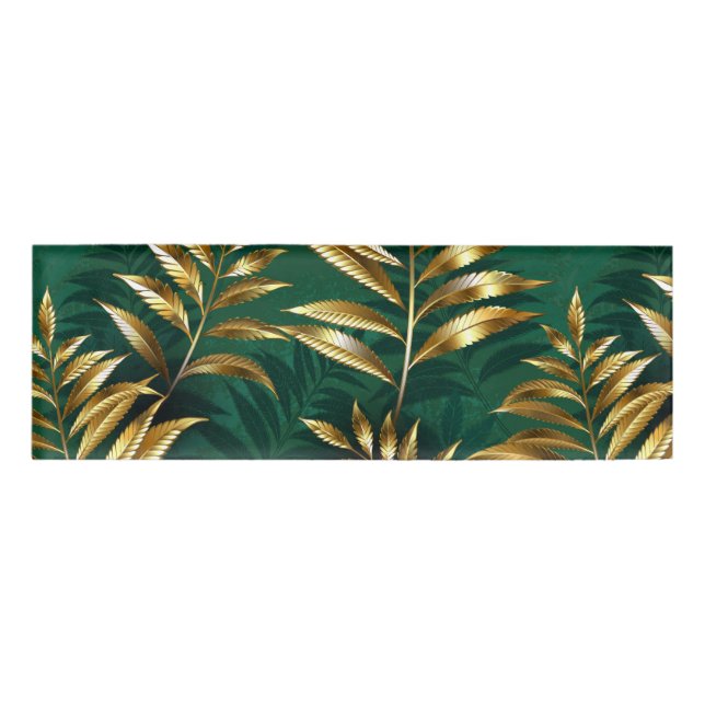 Seamless pattern with golden ferns namenschild (Vorderseite)