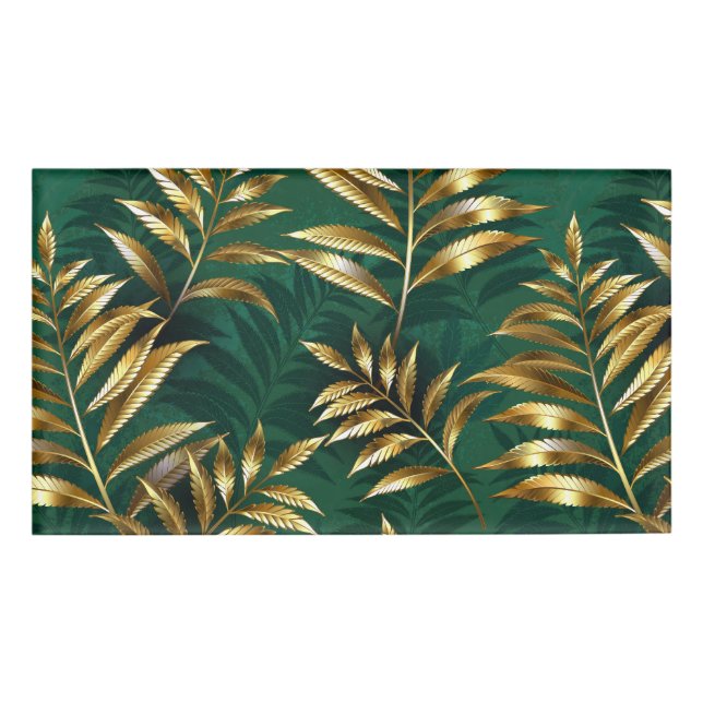 Seamless pattern with golden ferns namenschild (Vorderseite)