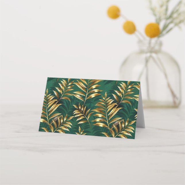 Seamless pattern with golden ferns platzkarte (Vorderseite)