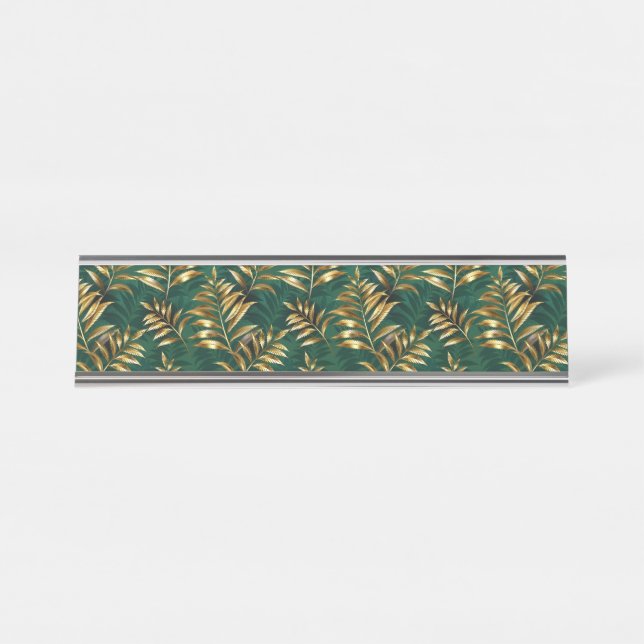 Seamless pattern with golden ferns schreibtischnamensplakette (Vorderseite )