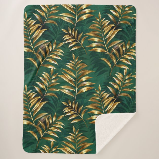 Seamless pattern with golden ferns sherpadecke (Vorderseite)