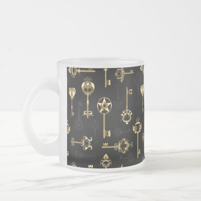 Seamless Pattern with Golden Keys Mattglastasse (Links)