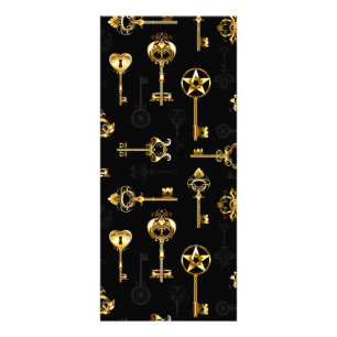 Seamless Pattern with Golden Keys Werbekarte