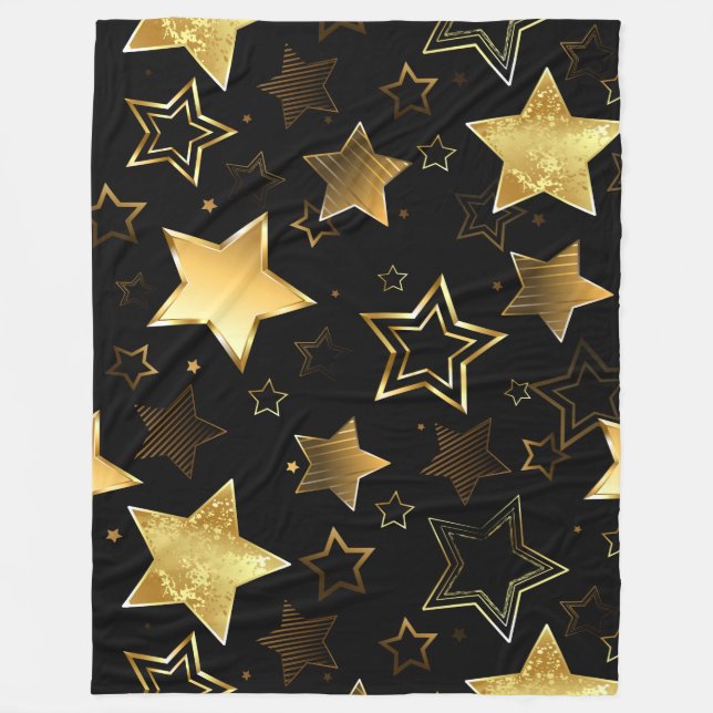 Seamless pattern with Golden Stars Fleecedecke (Vorderseite)