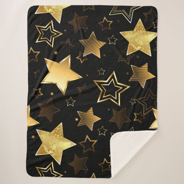 Seamless pattern with Golden Stars Sherpadecke (Vorderseite)
