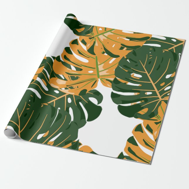 Seamless Pattern with Hawaiian Rainforest. Retro C Geschenkpapier (Ungerollt)