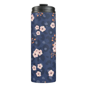 Seamless pattern with leopard skin and pink small  thermosbecher