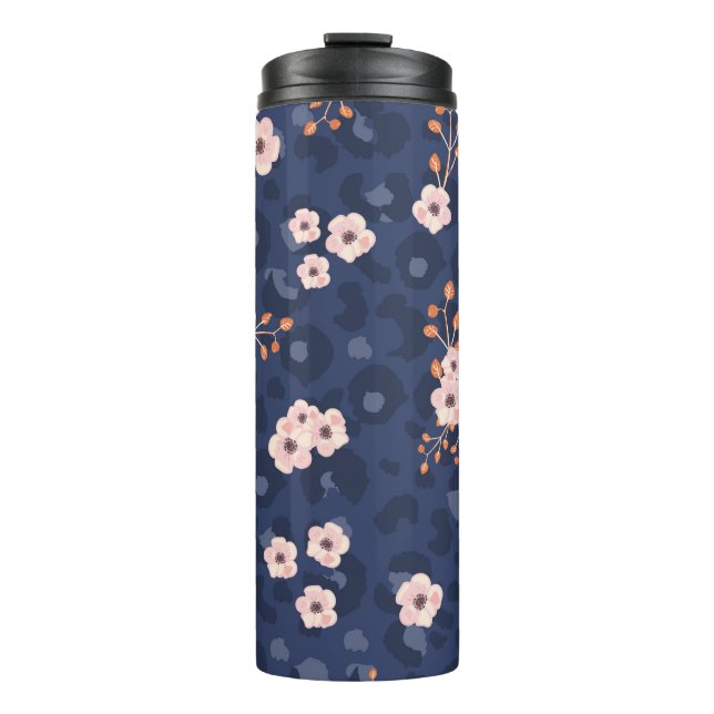 Seamless pattern with leopard skin and pink small  thermosbecher (Vorderseite)
