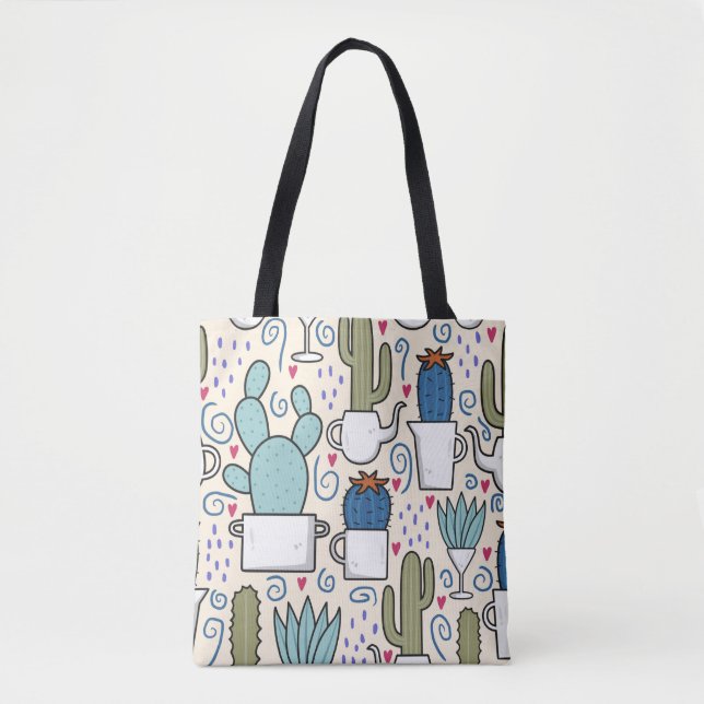 Seamless pattern with llama, cactus hand drawn des (Vorderseite)