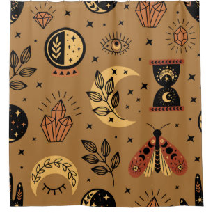 seamless pattern with magical elements duschvorhang
