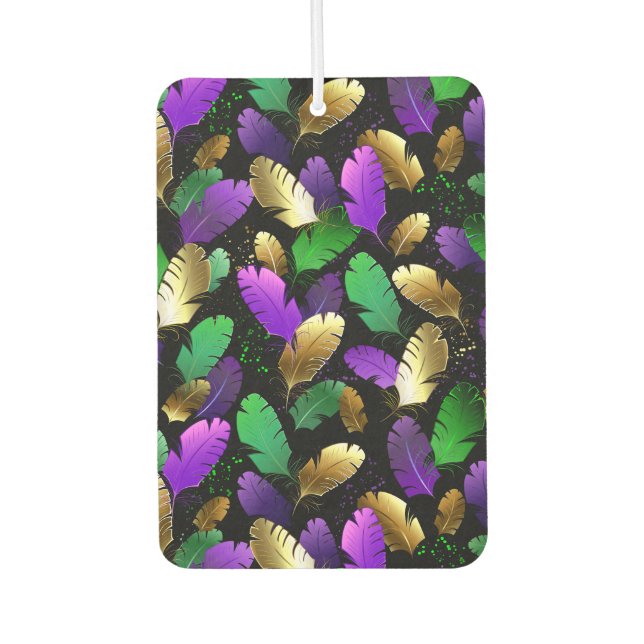 Seamless Pattern with Mardi Gras feathers Autolufterfrischer (Vorderseite)