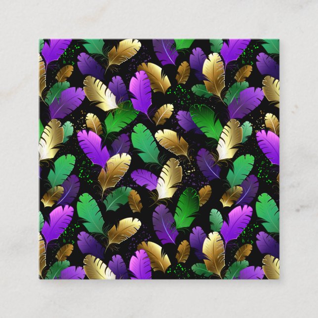 Seamless Pattern with Mardi Gras feathers Begleitkarte (Vorderseite)