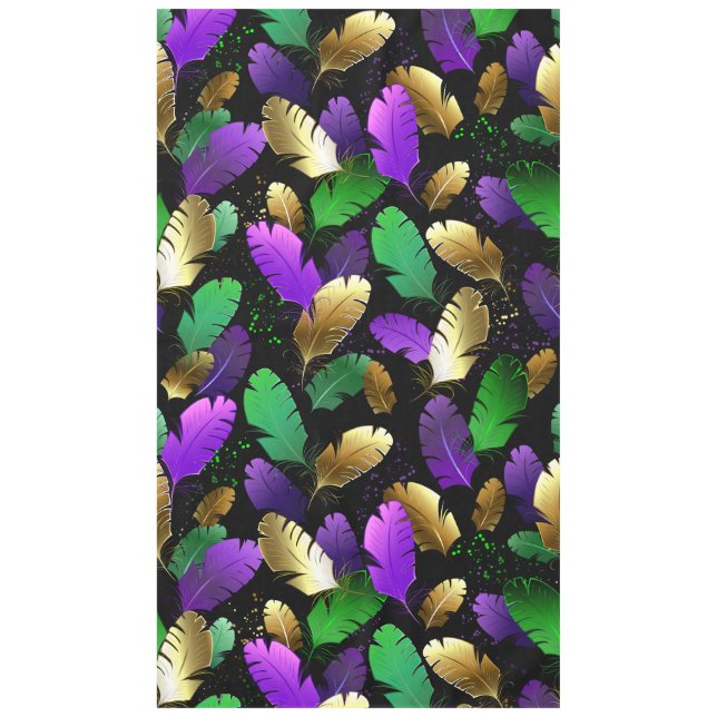 Seamless Pattern with Mardi Gras feathers Tischdecke (Vorderseite)