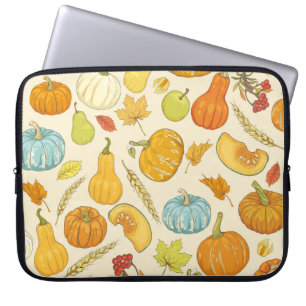 Seamless pattern with pumpkins, autumn leaves, app laptopschutzhülle