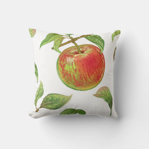 Seamless pattern with red apples. Realistic vintag Kissen