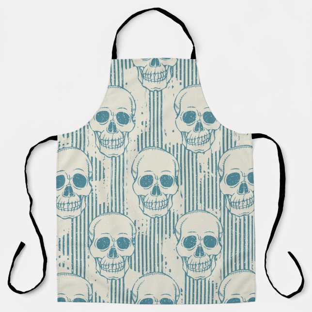 Seamless pattern with skull. Freehand drawing Schürze (Vorderseite)